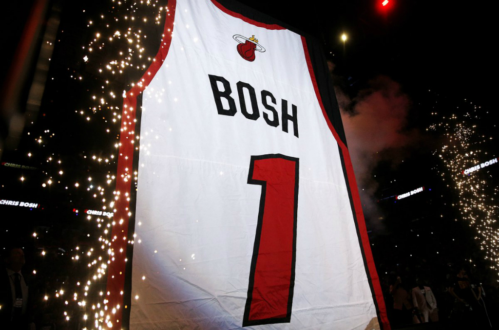 Heat waive Bosh, plan to retire his jersey number